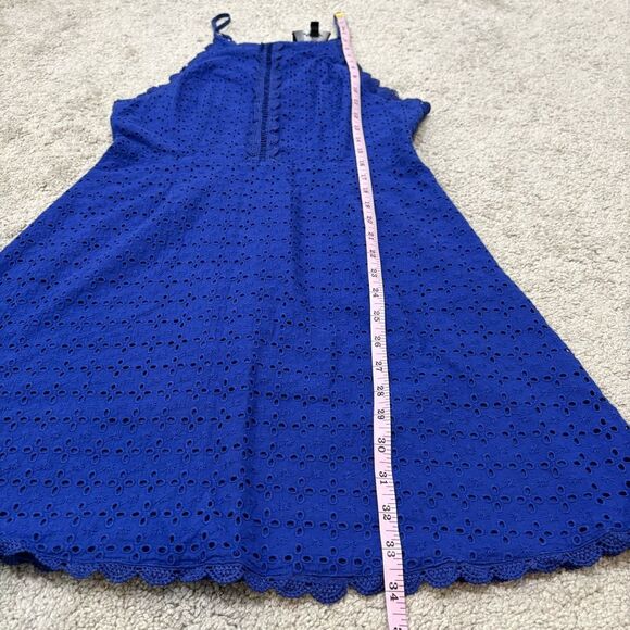 Lulus Let Your Heart Go Cobalt Blue Eyelet A-Line Mini Dress Size M - Picture 14 of 14